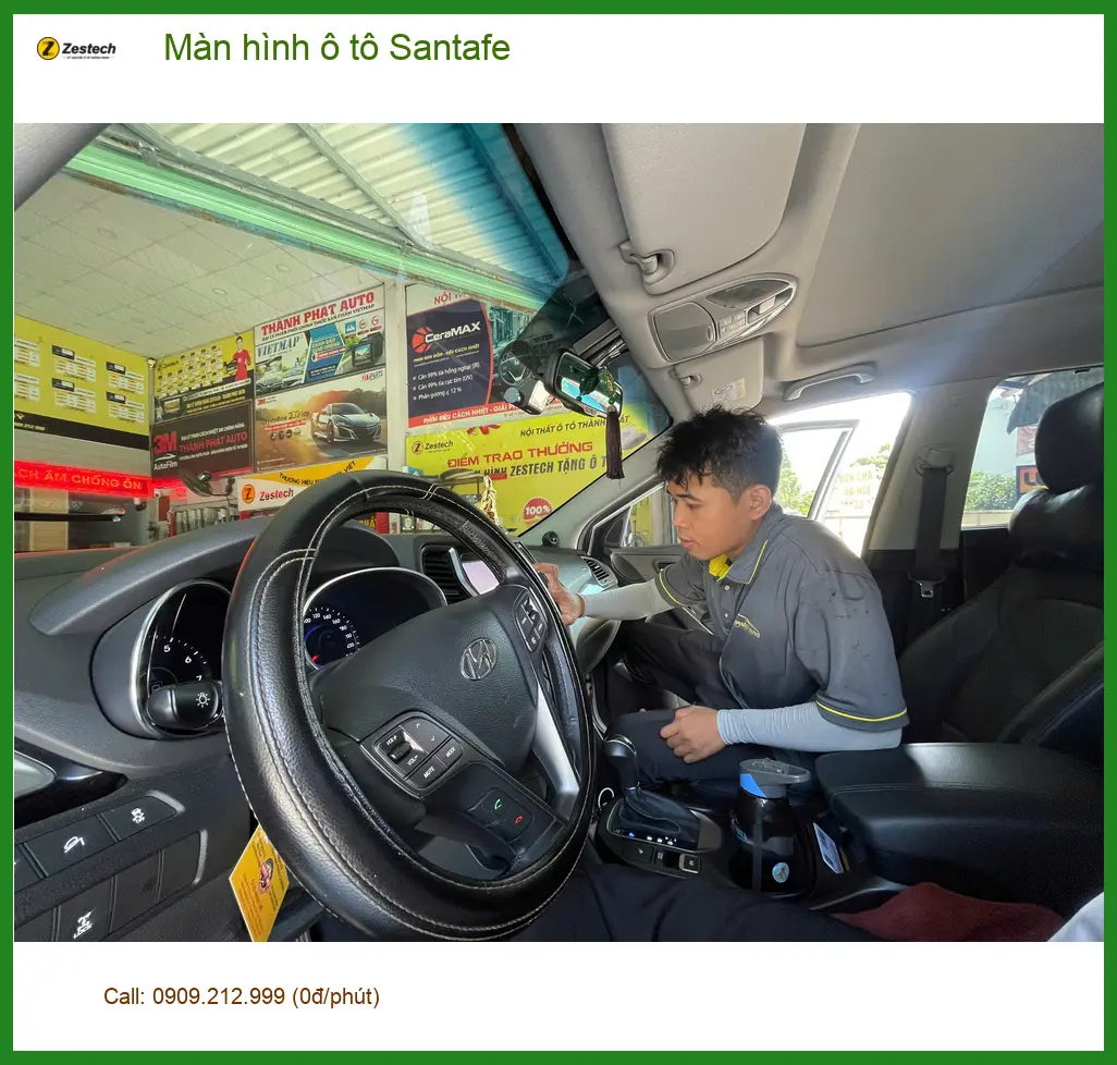 Chị Thảo nâng cấp Màn hình ô tô Santafe tại Quận 2 cho chuyến công tác xa ảnh thực tế 5