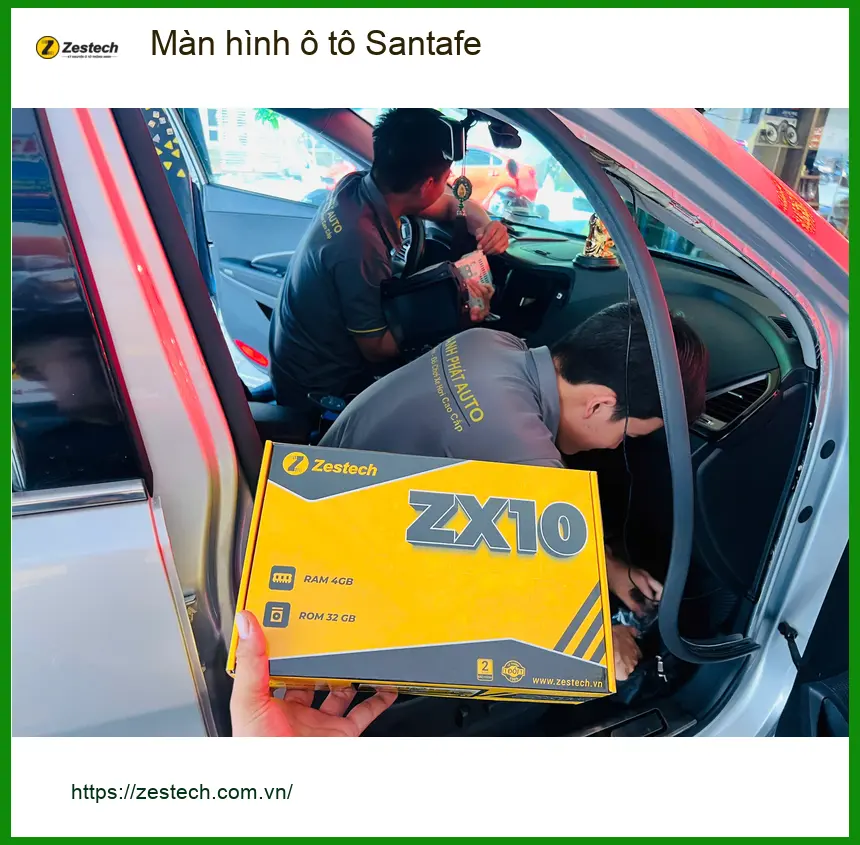Anh Khang lắp màn hình ô tô Santafe tại Quận Thủ Đức vì màn zin không có bản đồ ảnh thực tế 3