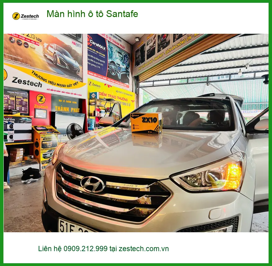 Anh Duy lắp màn hình ô tô Santafe tại Củ Chi để lái xe an toàn hơn