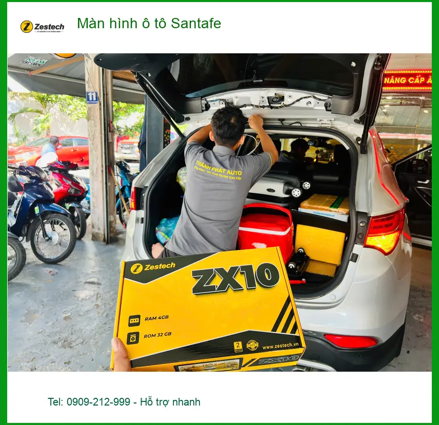 Anh Duy lắp màn hình ô tô Santafe tại Củ Chi để lái xe an toàn hơn ảnh thực tế 2