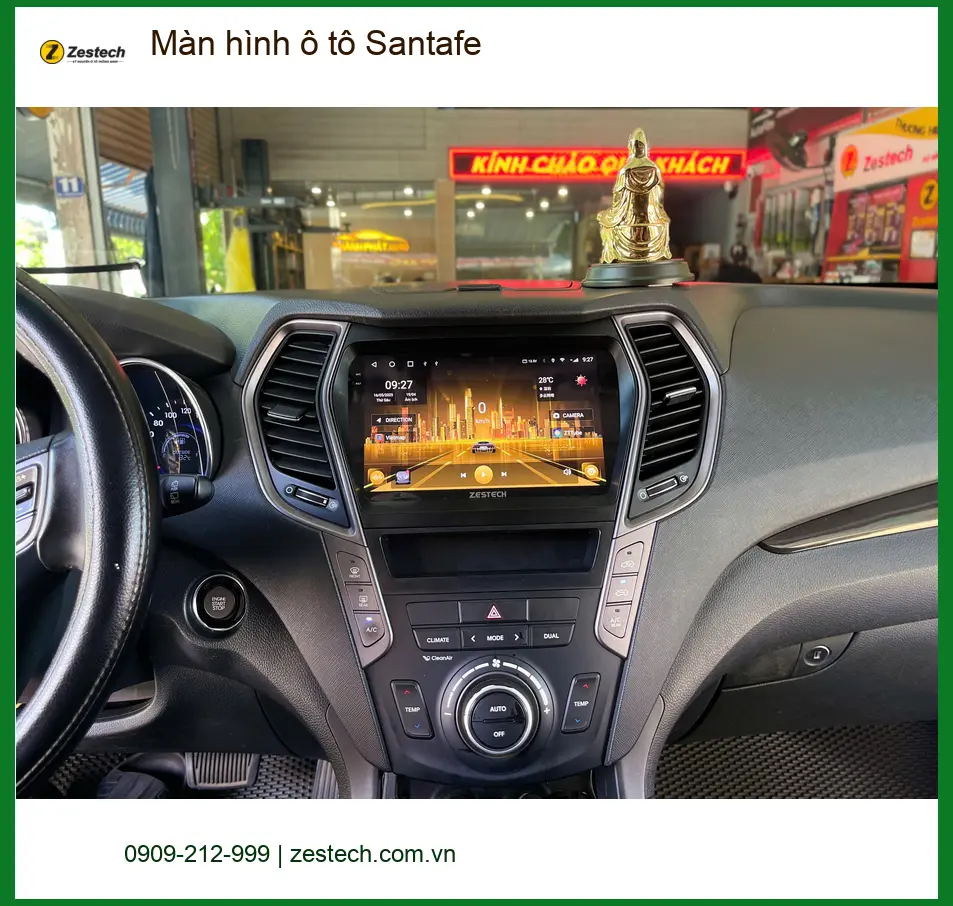 Anh Duy lắp màn hình ô tô Santafe tại Củ Chi để lái xe an toàn hơn ảnh thực tế 4