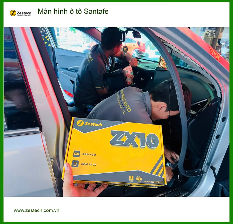 Anh Duy lắp màn hình ô tô Santafe tại Củ Chi để lái xe an toàn hơn ảnh thực tế 5