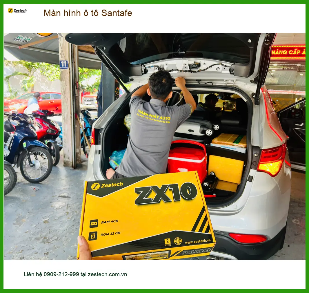 Anh Minh nâng cấp màn hình ô tô Hyundai Santafe tại Nhà Bè để trải nghiệm tính năng mới ảnh thực tế 3