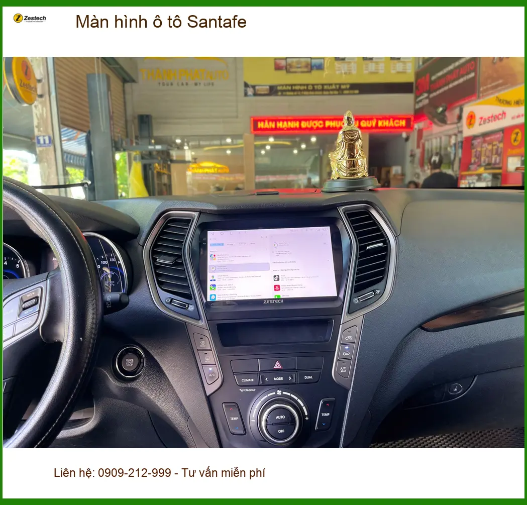 Anh Minh nâng cấp màn hình ô tô Hyundai Santafe tại Nhà Bè để trải nghiệm tính năng mới ảnh thực tế 4