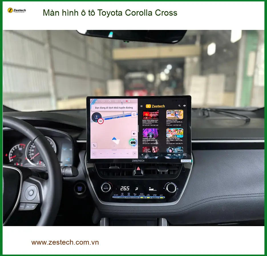Anh Khôi nâng cấp màn hình ô tô Toyota Corolla Cross Quận Gò Vấp để tiện theo dõi bản đồ ảnh thực tế 3