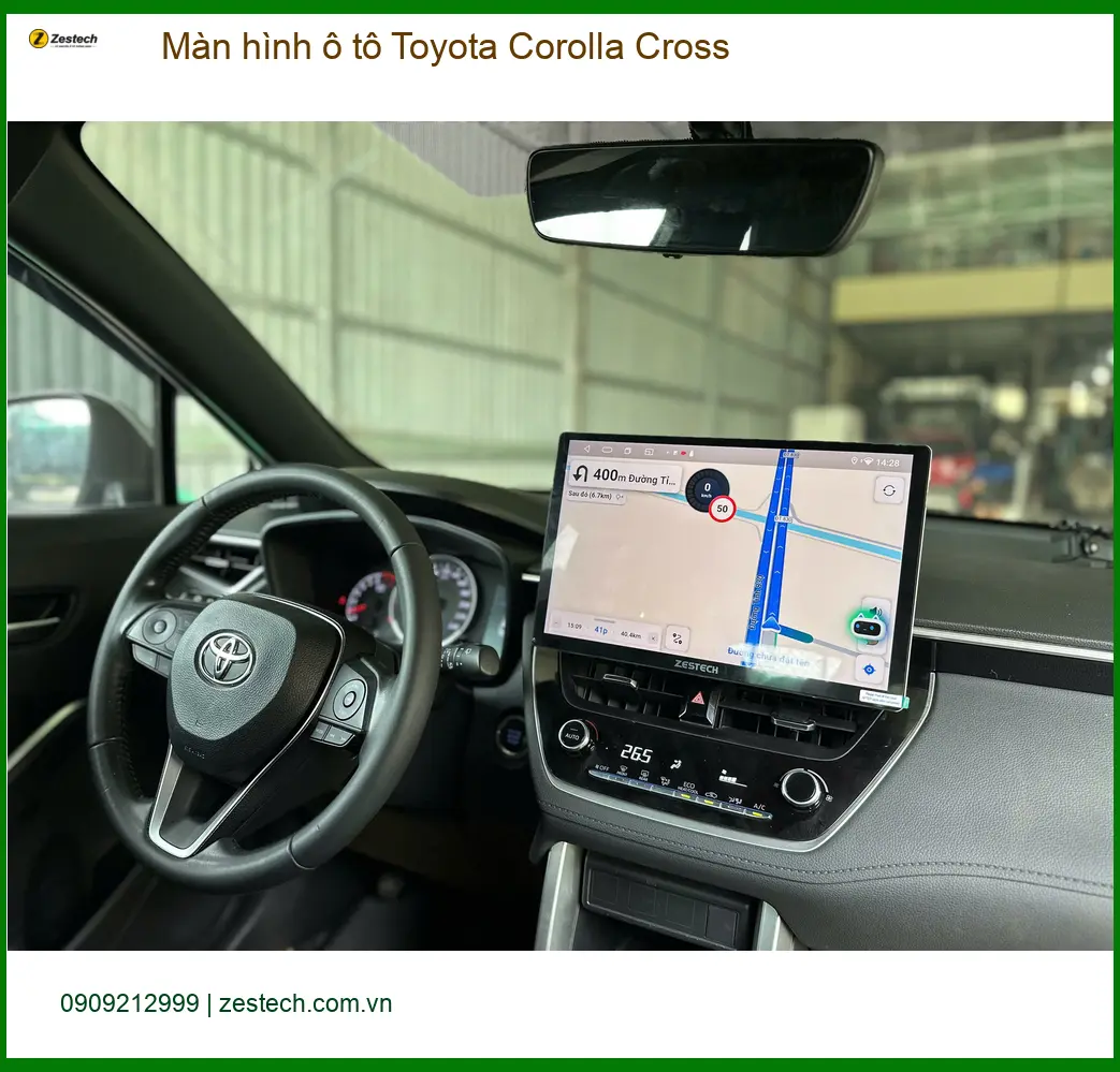 Anh Khôi nâng cấp màn hình ô tô Toyota Corolla Cross Quận Gò Vấp để tiện theo dõi bản đồ ảnh thực tế 4