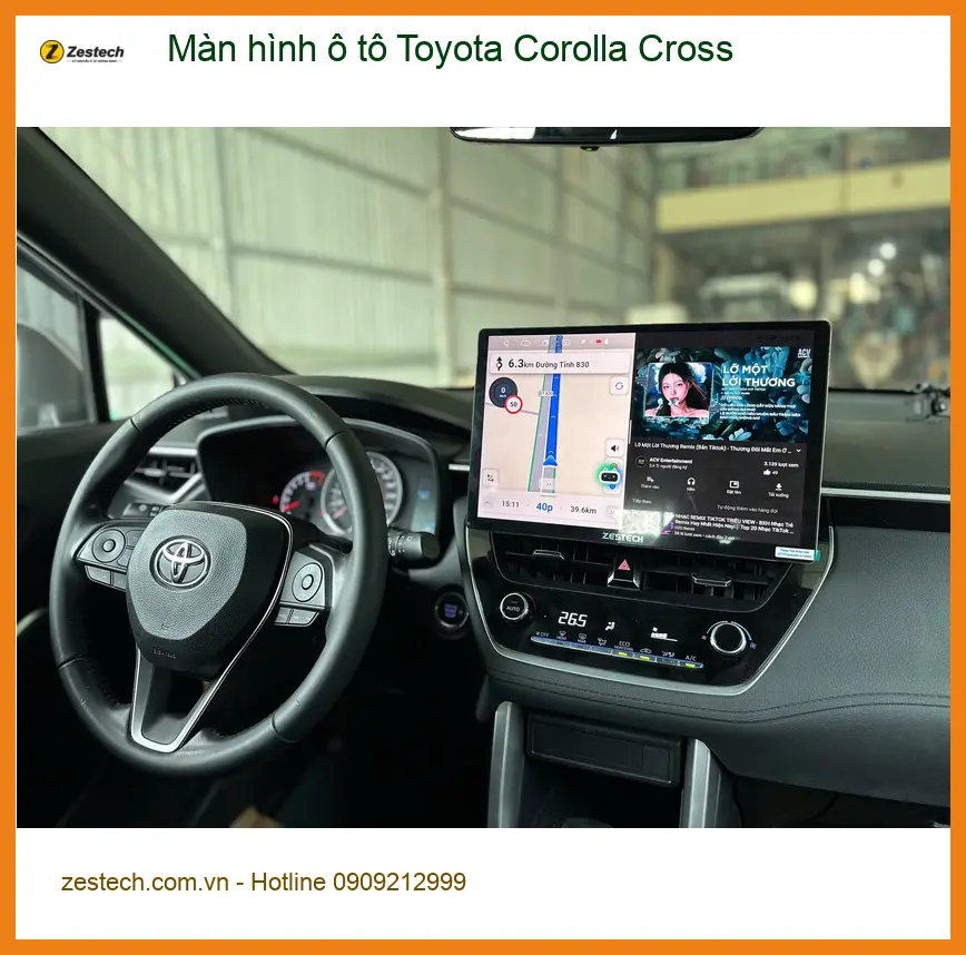 Anh Tấn lắp màn hình ô tô cho Toyota Corolla Cross tại Củ Chi vì màn zin thiếu tính năng