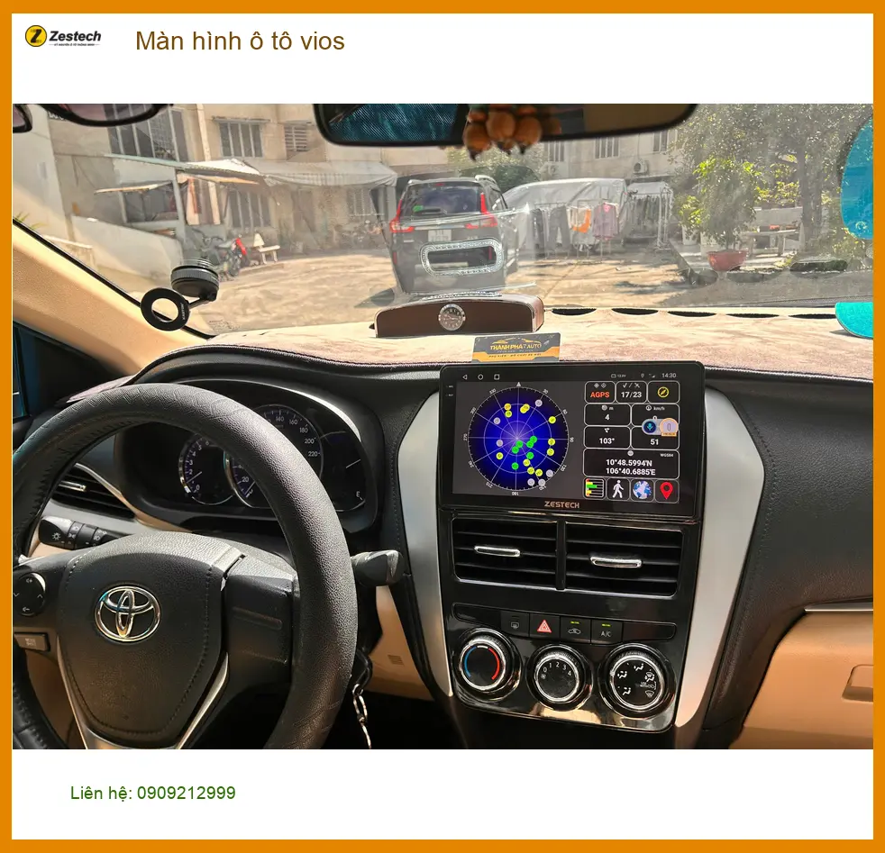Anh Khải lắp màn hình ô tô Vios tại Quận 3 vì màn zin không camera lùi ảnh thực tế 4