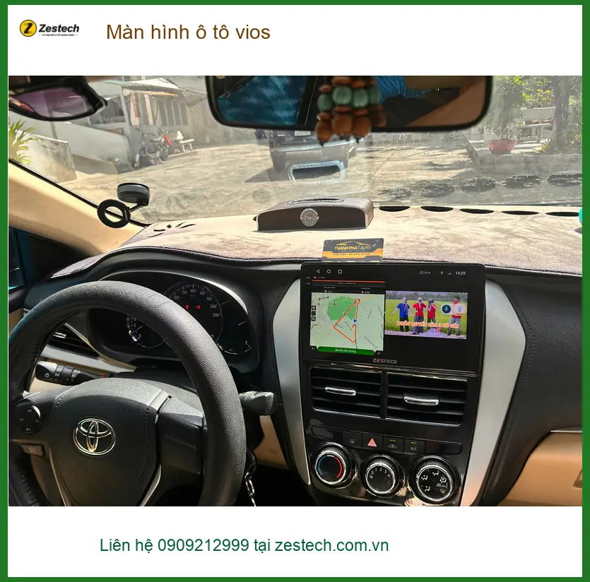 Anh Khải lắp màn hình ô tô Vios tại Quận 3 vì màn zin không camera lùi ảnh thực tế 5