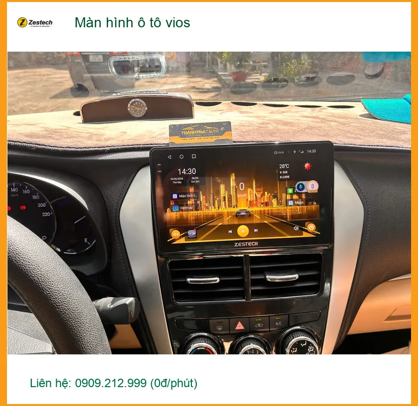Anh Thành lắp màn hình Android cho Toyota Vios tại Quận 8 vì màn zin quá cũ kỹ
