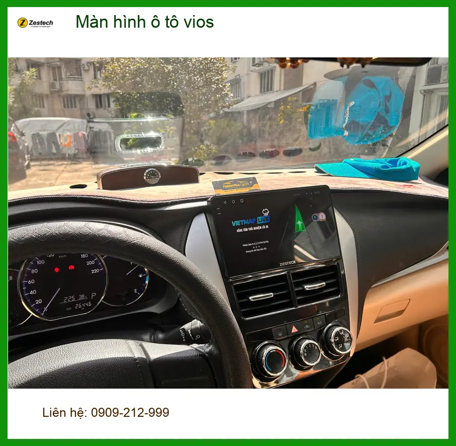 Anh Thành lắp màn hình Android cho Toyota Vios tại Quận 8 vì màn zin quá cũ kỹ ảnh thực tế 2