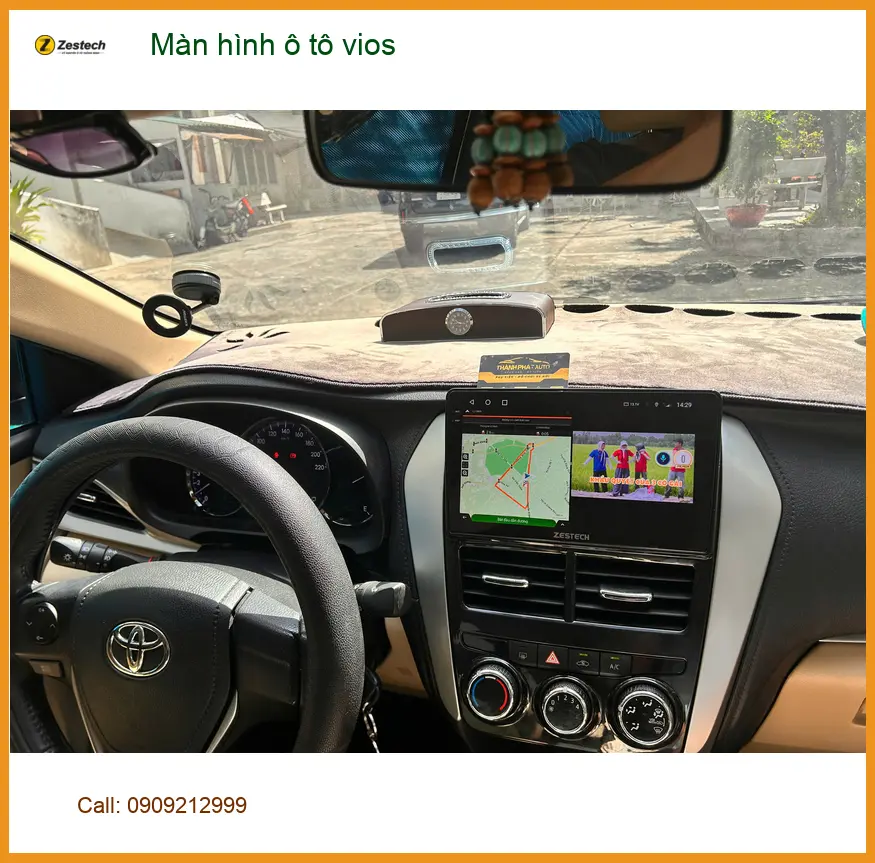 Anh Thành lắp màn hình Android cho Toyota Vios tại Quận 8 vì màn zin quá cũ kỹ ảnh thực tế 3