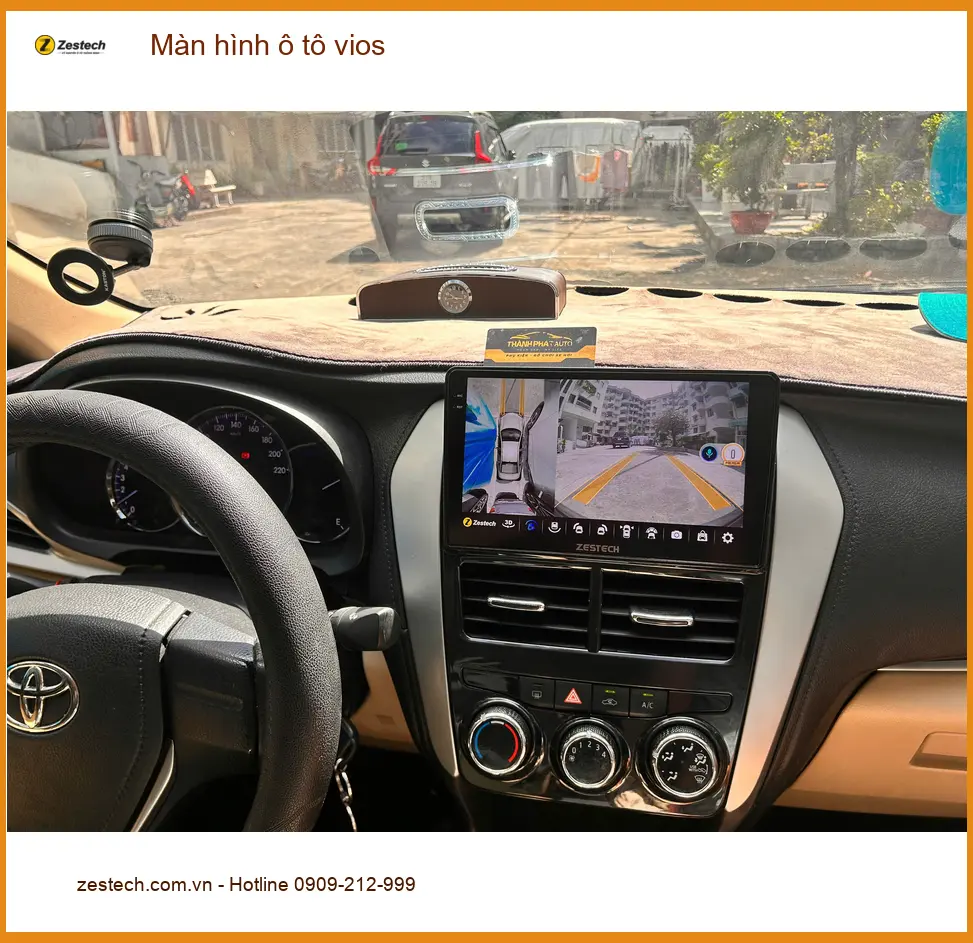 Anh Thành lắp màn hình Android cho Toyota Vios tại Quận 8 vì màn zin quá cũ kỹ ảnh thực tế 4