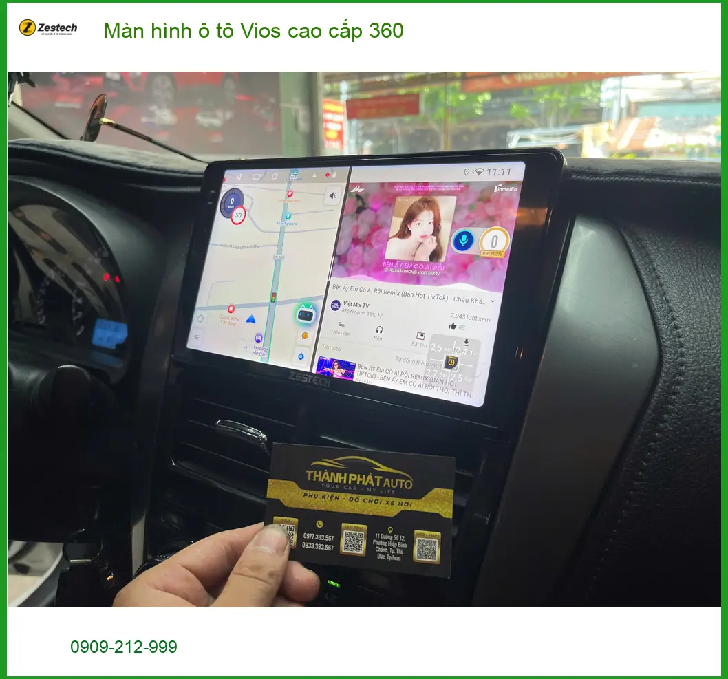Chị Thảo nâng cấp màn hình ô tô Vios cao cấp 360 tại Quận 6 để lái xe an toàn hơn