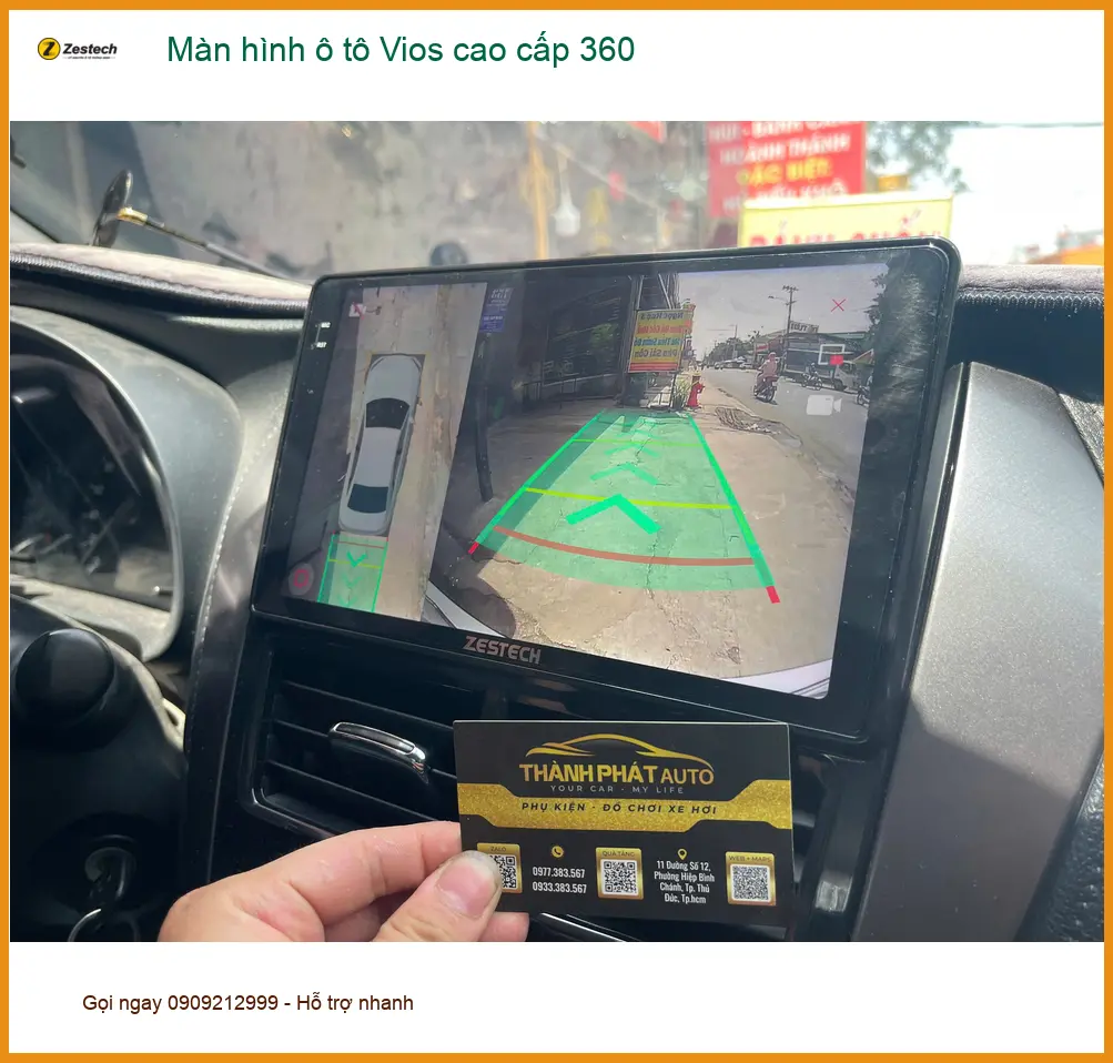 Chú Sơn lắp màn hình ô tô Vios 360 cao cấp ở Quận 12, dễ dàng đỗ xe