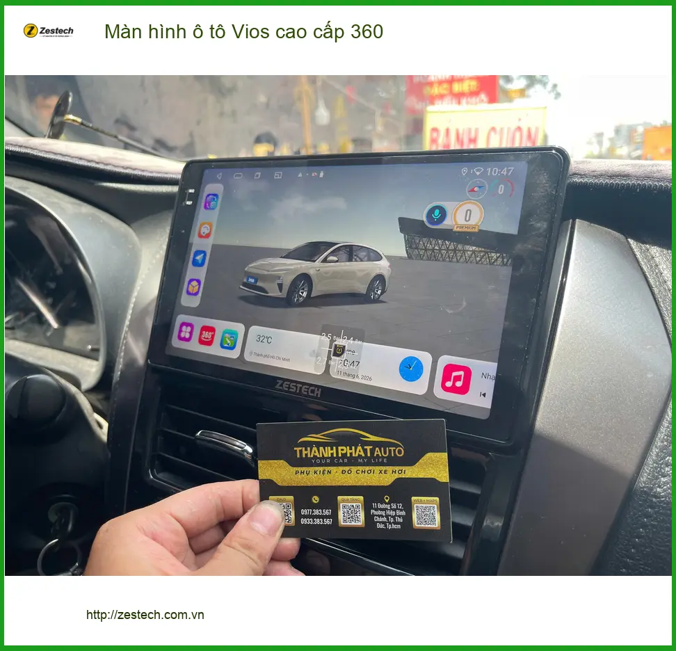 Chú Sơn lắp màn hình ô tô Vios 360 cao cấp ở Quận 12, dễ dàng đỗ xe ảnh thực tế 4