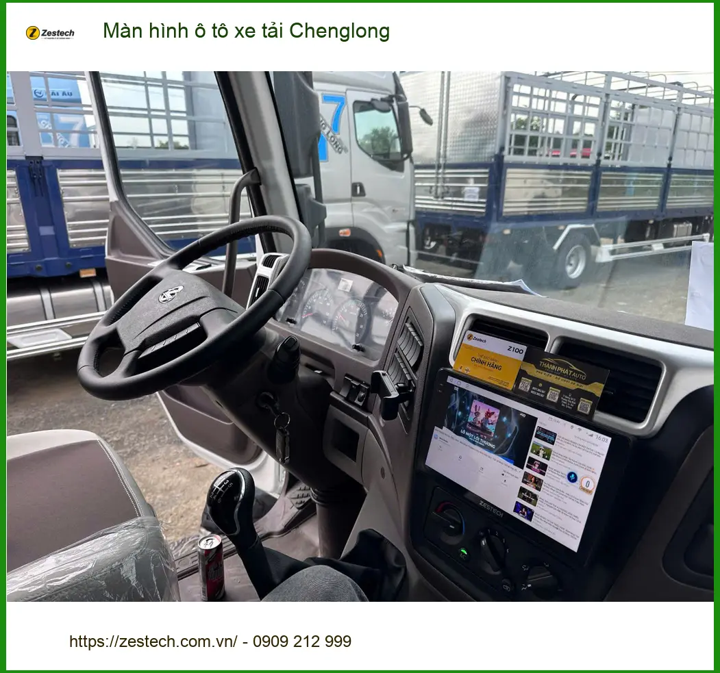 Chú Phước nâng cấp màn hình xe tải Chenglong tại Bình Tân để xem bản đồ tiện hơn