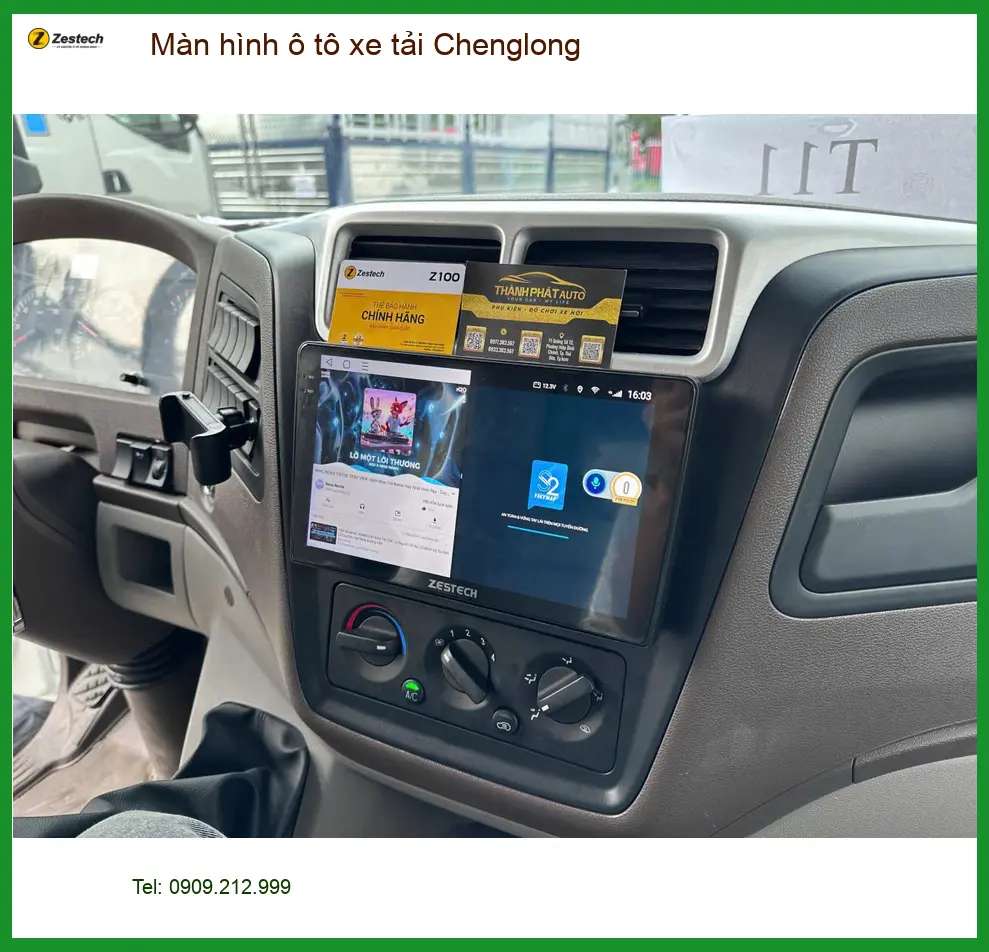 Bác Lâm lắp màn hình ô tô xe tải Chenglong tại Quận 12 để dễ quan sát hơn ảnh thực tế 2