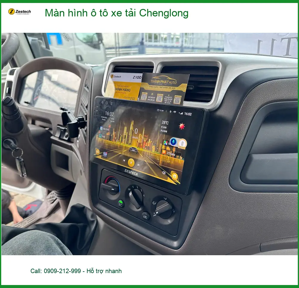Bác Lâm lắp màn hình ô tô xe tải Chenglong tại Quận 12 để dễ quan sát hơn ảnh thực tế 3