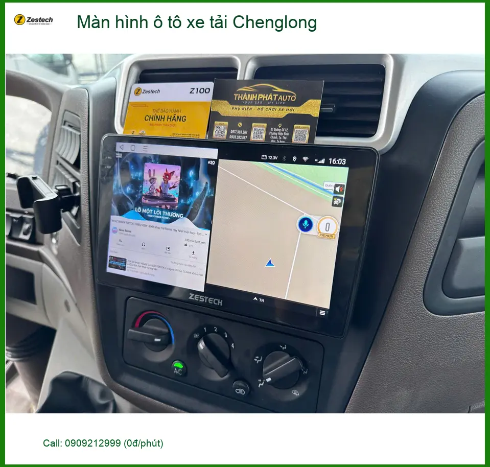 Bác Lâm lắp màn hình ô tô xe tải Chenglong tại Quận 12 để dễ quan sát hơn ảnh thực tế 4