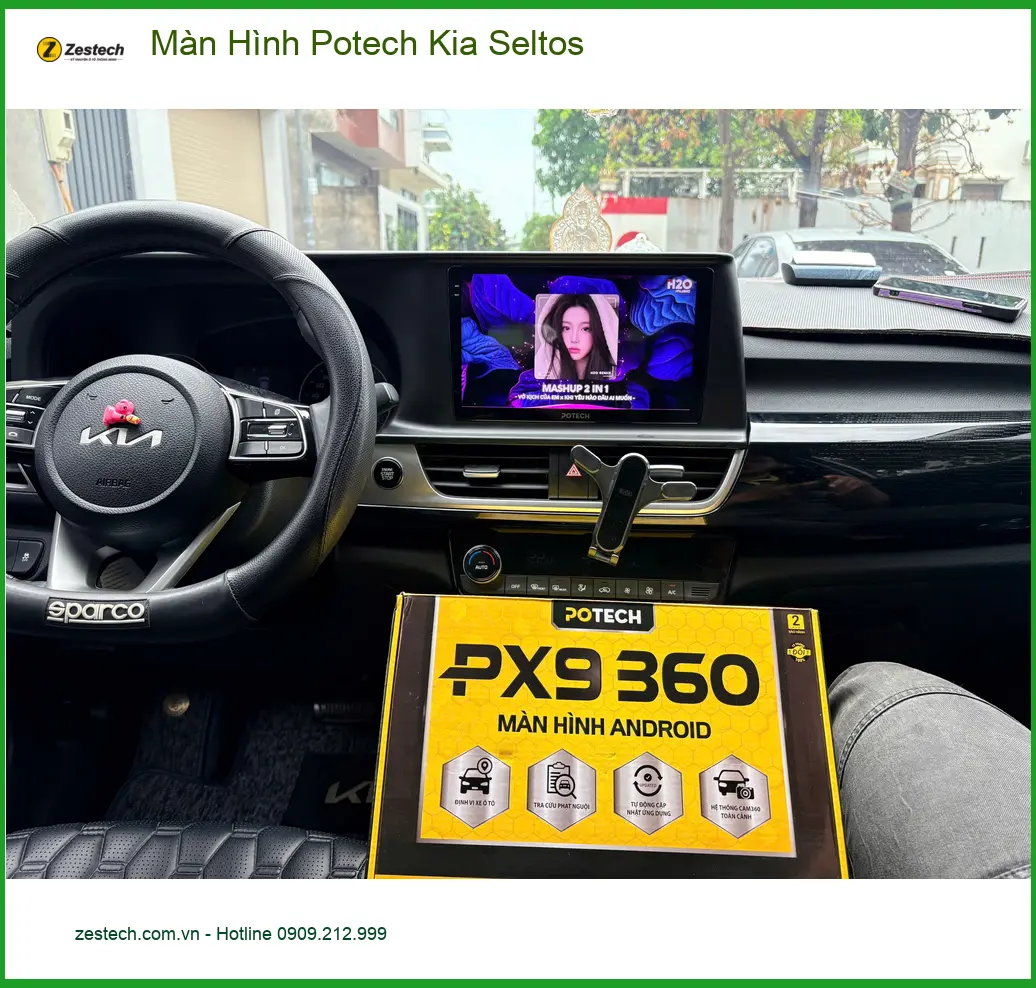 Anh Khôi lắp Màn Hình Potech Kia Seltos Quận Phú Nhuận giải quyết màn hình zin cũ ảnh thực tế 2