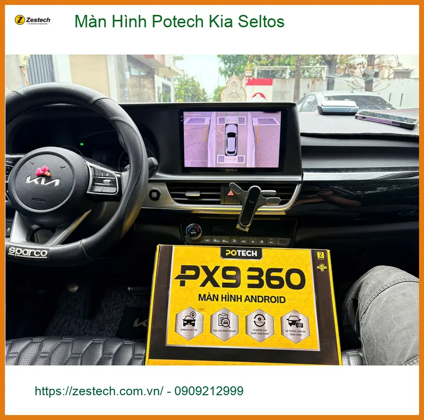 Anh Nam nâng cấp màn hình Potech Kia Seltos tại Quận 7, thay màn zin cũ ảnh thực tế 3