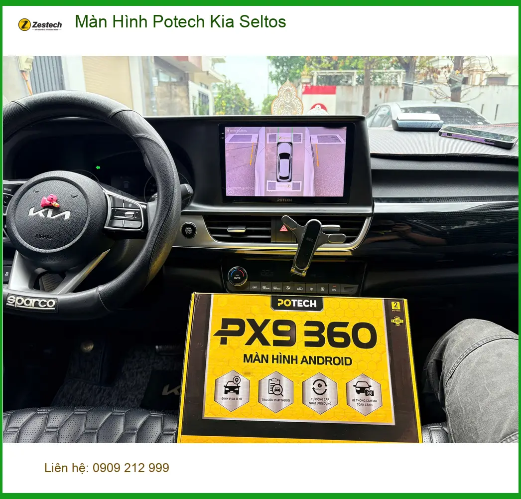 Anh Khôi lắp Màn Hình Potech Kia Seltos Quận Phú Nhuận giải quyết màn hình zin cũ ảnh thực tế 3