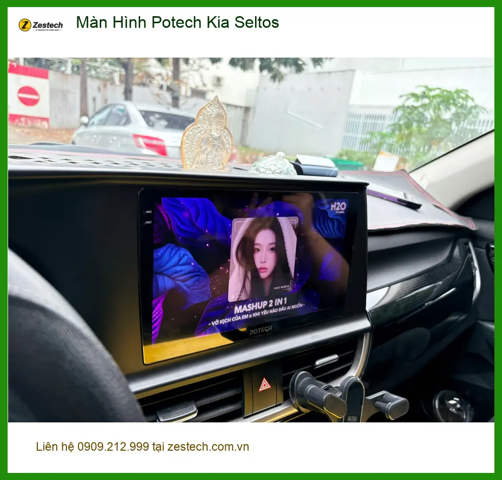 Anh Khôi lắp Màn Hình Potech Kia Seltos Quận Phú Nhuận giải quyết màn hình zin cũ ảnh thực tế 4