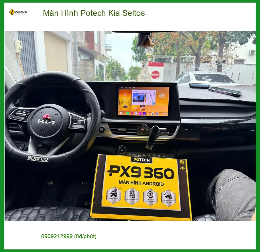 Chị Thảo lắp Màn Hình Potech Kia Seltos Quận 9 vì màn zin thiếu tính năng giải trí ảnh thực tế 3