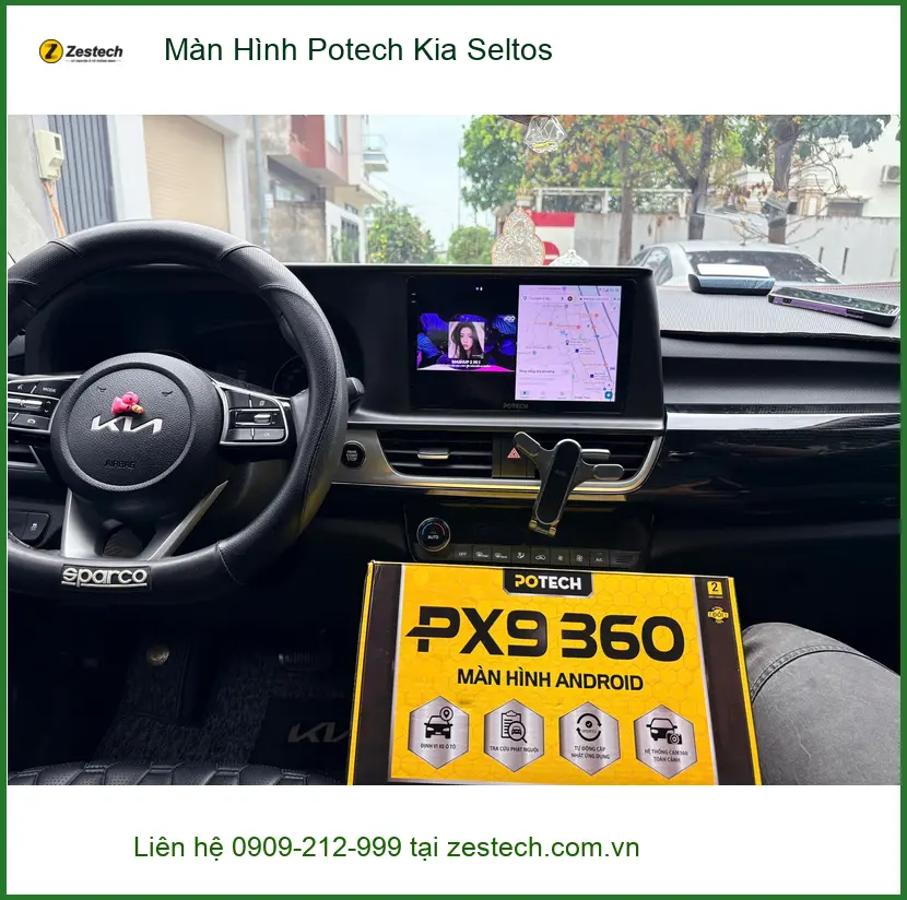 Anh Khang lắp Màn Hình Potech Kia Seltos tại Quận 10 trải nghiệm công nghệ mới