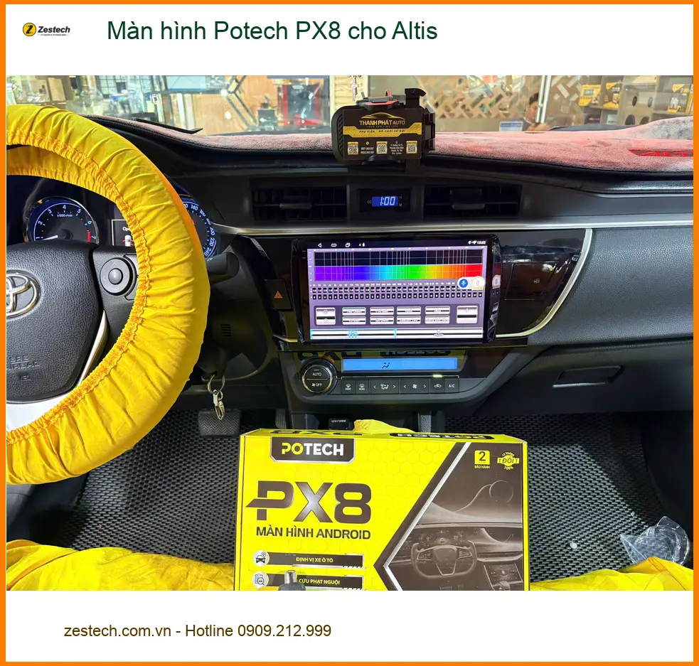Anh Minh lắp màn hình Potech PX8 cho Altis tại Thủ Đức vì màn zin thiếu tính năng