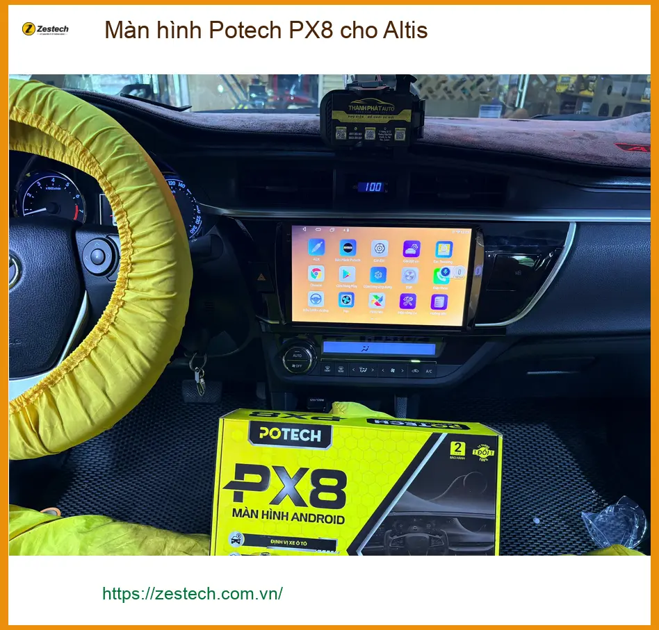 Anh Minh lắp màn hình Potech PX8 cho Altis tại Thủ Đức vì màn zin thiếu tính năng ảnh thực tế 3