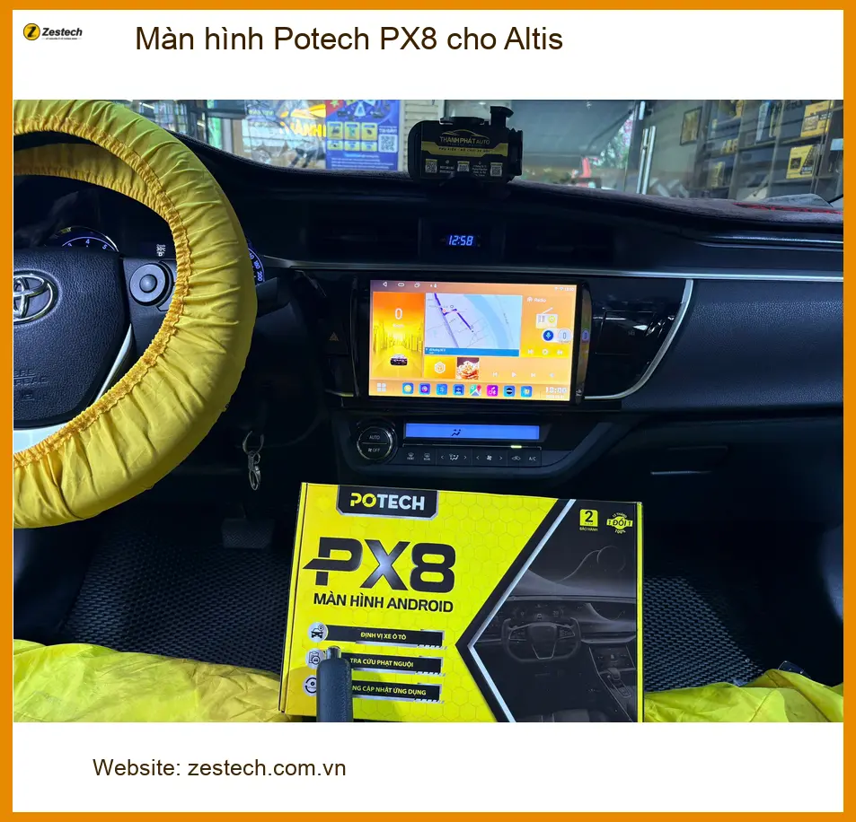 Chú Đăng lắp màn hình Potech PX8 cho Altis tại Quận 12 để nâng cấp tiện ích giải trí ảnh thực tế 3