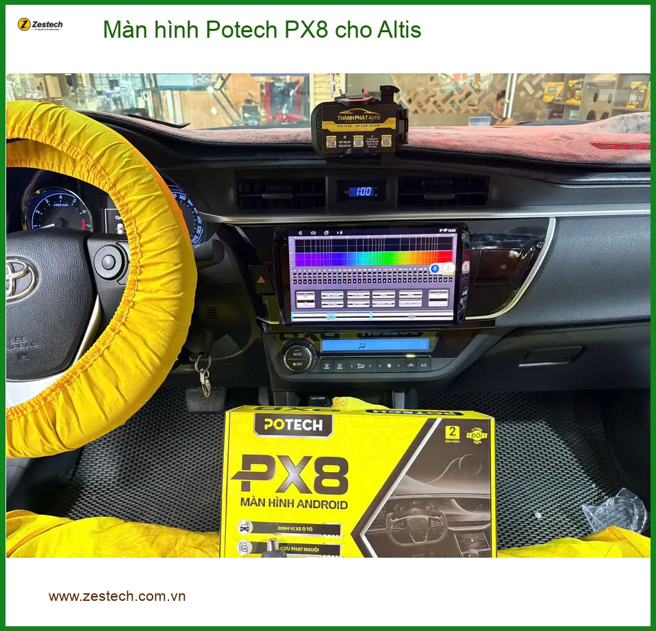 Chú Đăng lắp màn hình Potech PX8 cho Altis tại Quận 12 để nâng cấp tiện ích giải trí ảnh thực tế 4