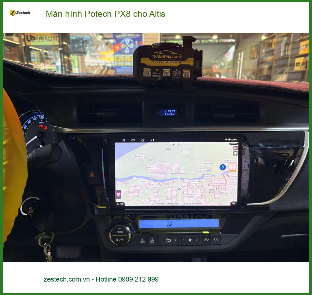 Anh Minh lắp màn hình Potech PX8 cho Altis tại Thủ Đức vì màn zin thiếu tính năng ảnh thực tế 4