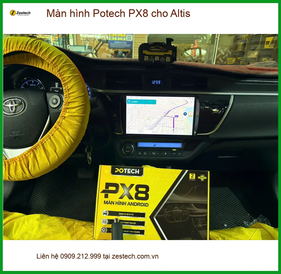 Anh Minh lắp màn hình Potech PX8 cho Altis tại Thủ Đức vì màn zin thiếu tính năng ảnh thực tế 5