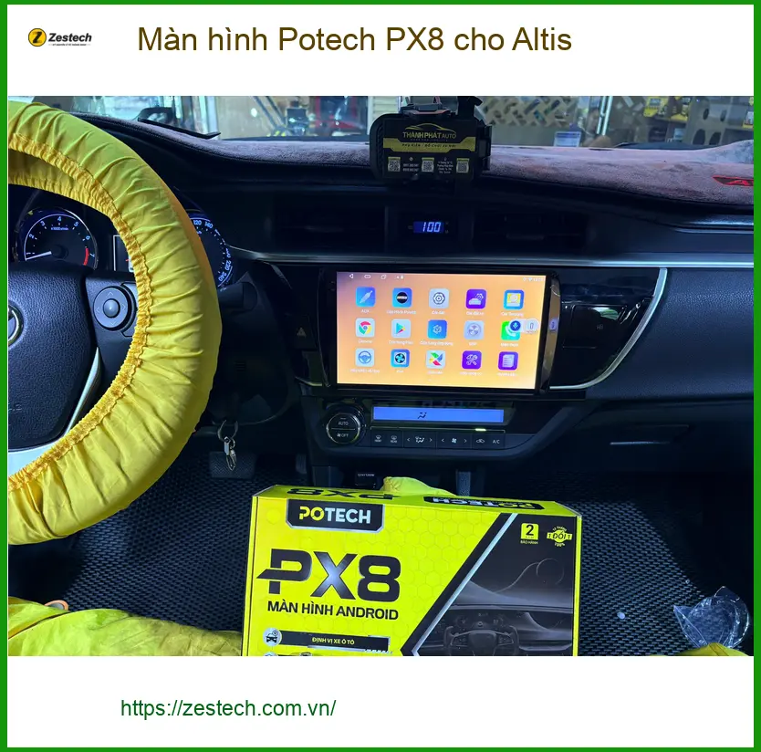 Chị Thảo gắn Màn hình Potech PX8 cho Altis Quận 4 vì màn zin cũ chậm ảnh thực tế 2