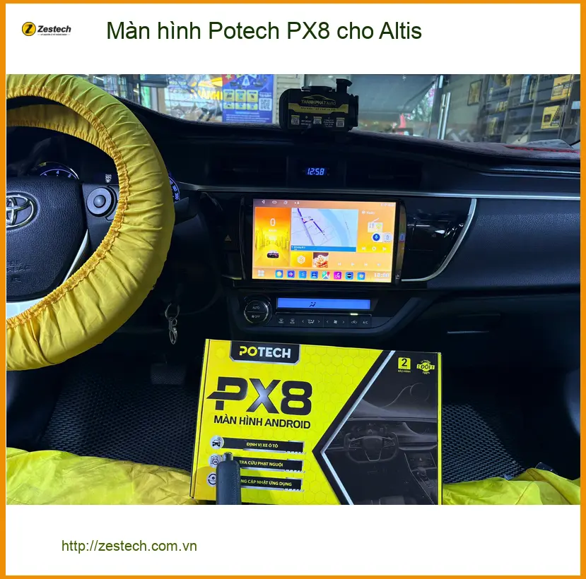 Chị Thảo gắn Màn hình Potech PX8 cho Altis Quận 4 vì màn zin cũ chậm ảnh thực tế 4