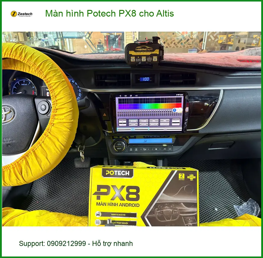 Anh Bách lắp Màn hình Potech PX8 cho Toyota Altis tại Nhà Bè vì màn zin quá cũ ảnh thực tế 4