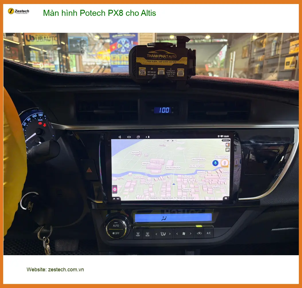 Anh Khôi lắp màn hình Potech PX8 cho Altis ở Gò Vấp, cần giải trí tiện lợi ảnh thực tế 3