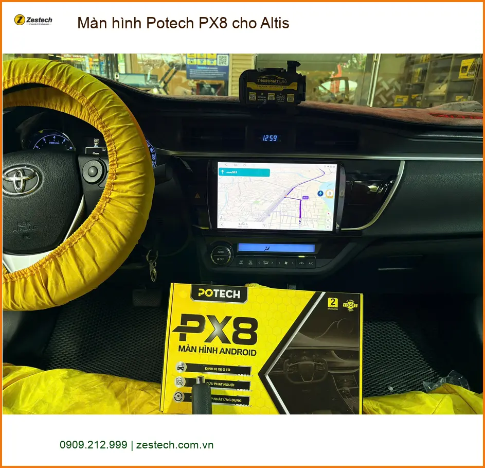 Anh Khôi lắp màn hình Potech PX8 cho Altis ở Gò Vấp, cần giải trí tiện lợi ảnh thực tế 4