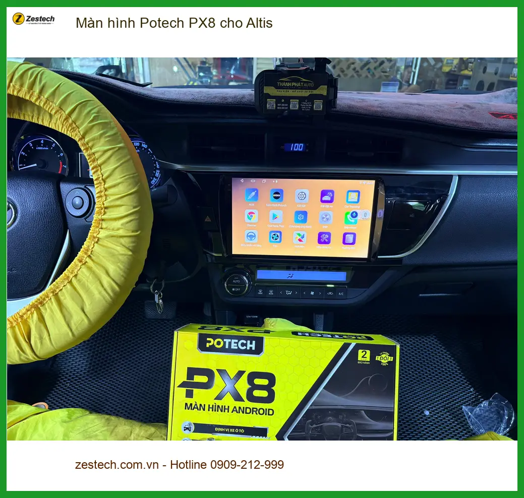 Anh Kiên lắp Màn hình Potech PX8 cho Altis tại Quận 11 vì màn hình cũ đã hỏng
