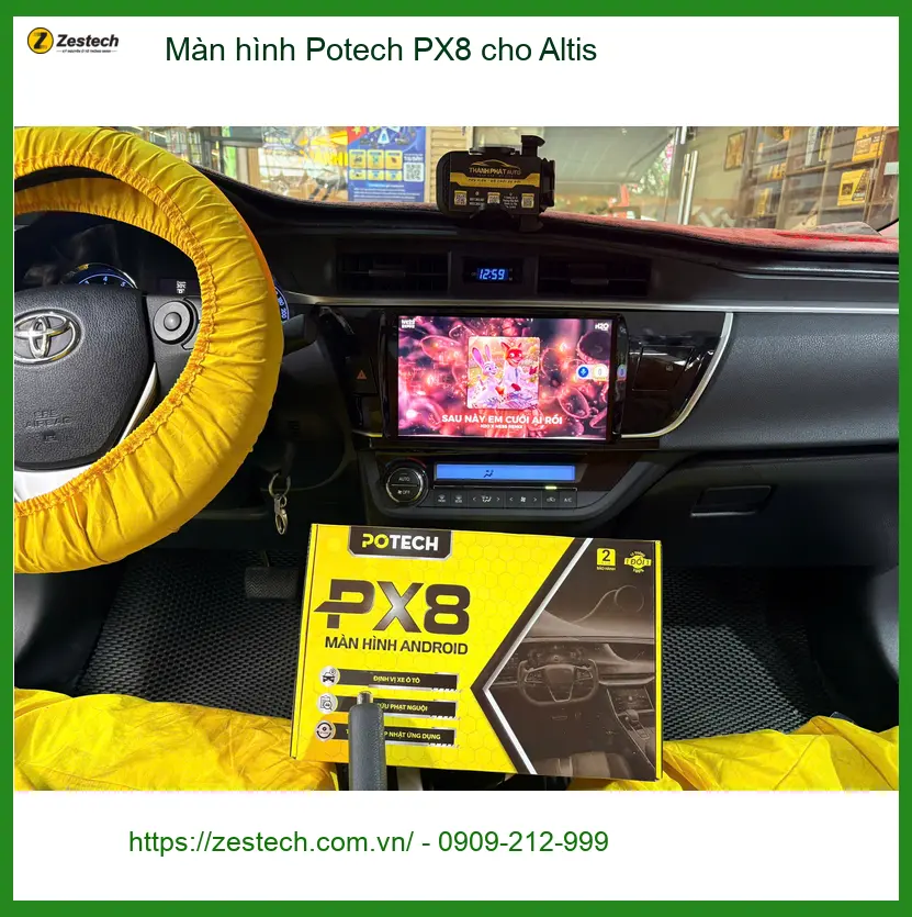 Anh Kiên lắp Màn hình Potech PX8 cho Altis tại Quận 11 vì màn hình cũ đã hỏng ảnh thực tế 2