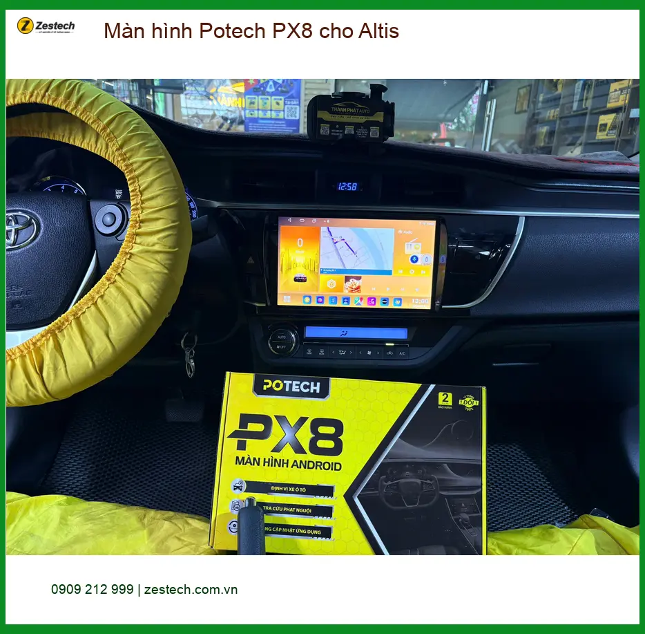 Anh Kiên lắp Màn hình Potech PX8 cho Altis tại Quận 11 vì màn hình cũ đã hỏng ảnh thực tế 3
