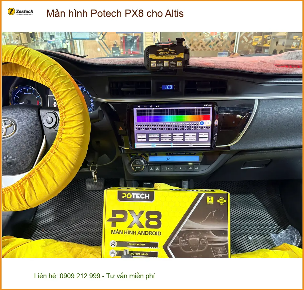 Anh Kiên lắp Màn hình Potech PX8 cho Altis tại Quận 11 vì màn hình cũ đã hỏng ảnh thực tế 4