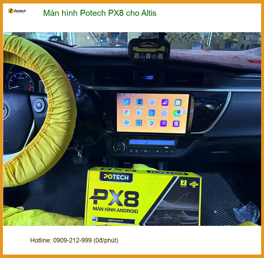 Anh Minh lắp màn hình Potech PX8 cho Altis Quận 9 để nâng cấp trải nghiệm lái ảnh thực tế 2