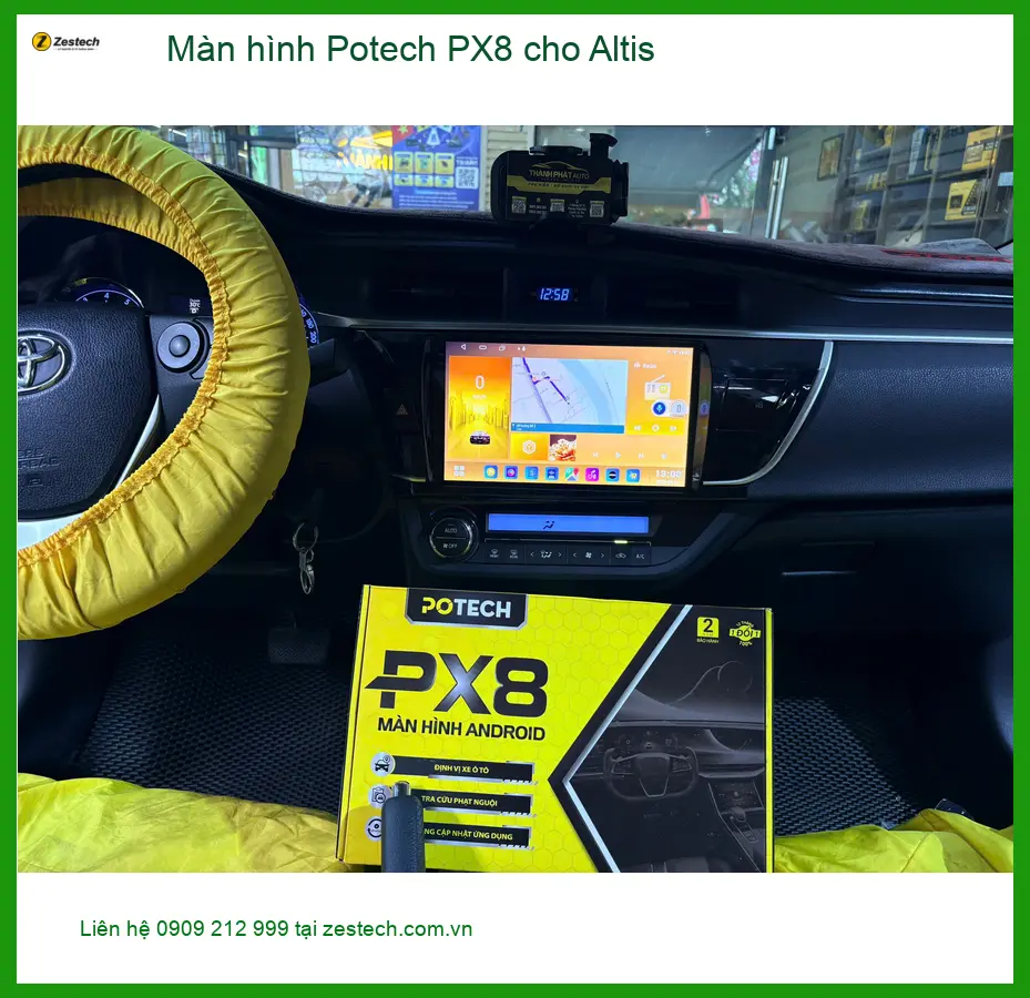 Anh Minh lắp màn hình Potech PX8 cho Altis Quận 9 để nâng cấp trải nghiệm lái ảnh thực tế 4