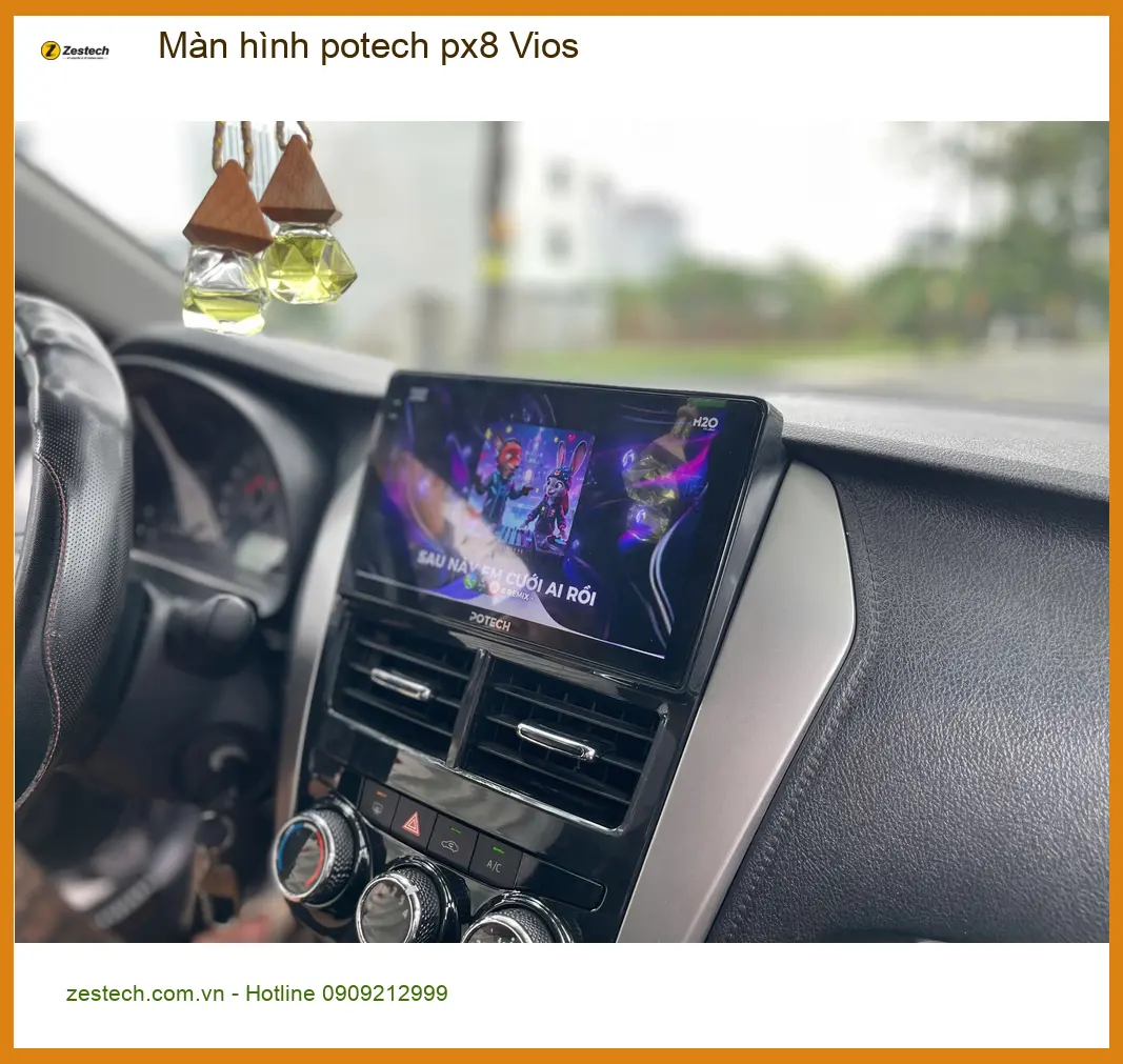 Anh Hoàng Long lắp màn hình Potech PX8 Vios tại Quận 9 uy tín