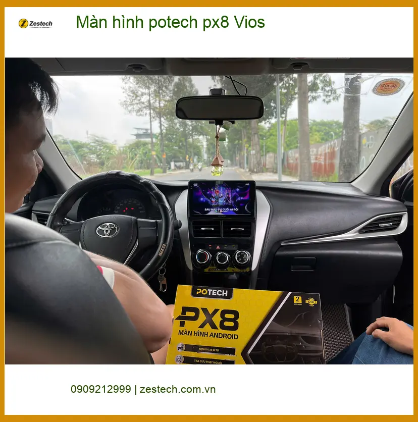 Anh Long lắp màn hình Potech PX8 cho Toyota Vios tại Quận Thủ Đức