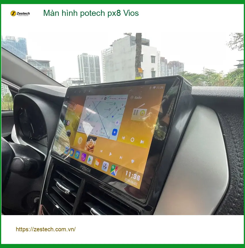 Anh Long lắp màn hình Potech PX8 cho Toyota Vios tại Quận Thủ Đức ảnh thực tế 3